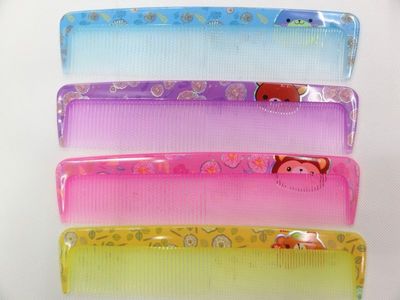 果凍色塑料卡通印花梳子 日用品批發市場的新寵